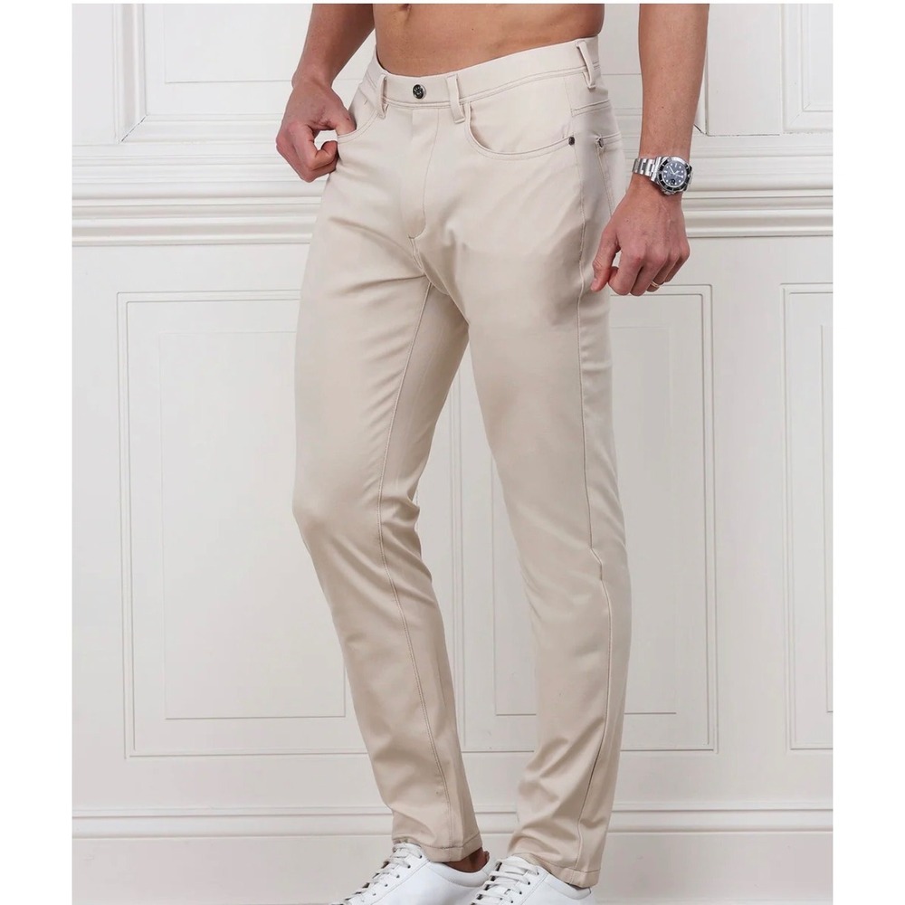 Collars & Co Mens 34x30 CEO Tech Pull-On Pants Stone Stretch Performance NWT